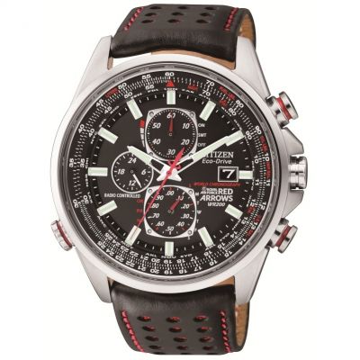Mens Citizen Eco-drive Red Arrows A-T Radio Controlled Chronograph Stainless Steel Watch AT8060-09E