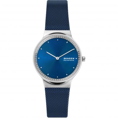 Skagen Freja Two-Hand Blue-Tone Stainless Steel Mesh Watch SKW3018